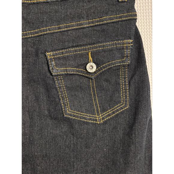 Be Girl Basic Women's Med Denim Skirt Dark Wash A-Line Country Cowgirl Western - Picture 4 of 9